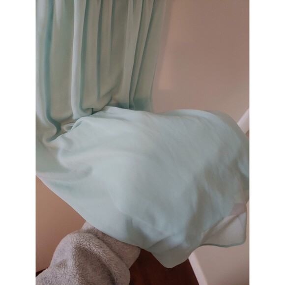 Davids Bridal Knee Length Bridesmaid Dress Ice Blue Size 16 - Picture 5 of 11